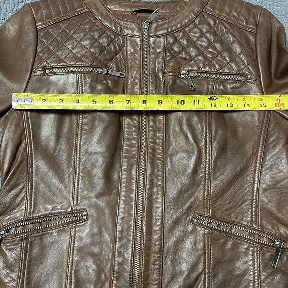 New Wilson Leather Brown Leather Jacket Medium Moto - Picture 15 of 15